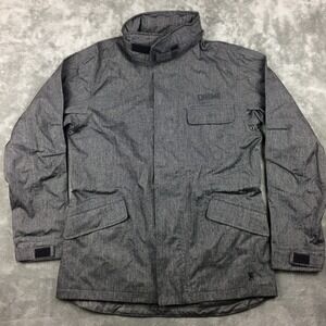 Chrome Industries Jacket Mens Large Utility Rain‎ Stowaway Hood Grey Vents